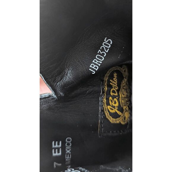 J.B. DILLON Distressed Brown Leather Western Boot Size 7EE - Picture 10 of 10